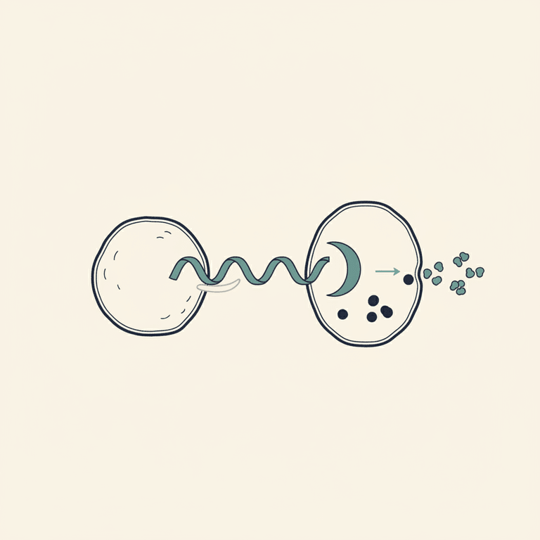Schematic of sermorelin (a GHRH analogue) stimulating a pituitary somatotroph cell to release endogenous growth hormone.